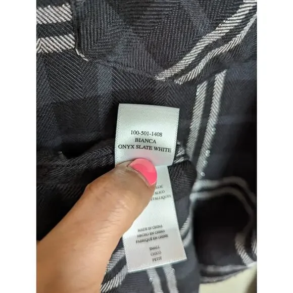 Rails Bianca Longsleeve Shirt Dress in Onyx Slate White size Small - Picture 8 of 8